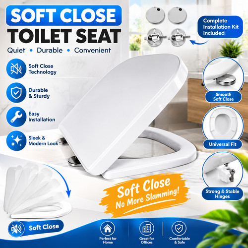 Square toilet seat soft close - seat,